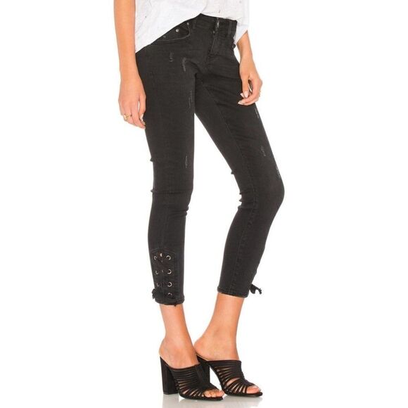 ONE Teaspoon | Tie Side Freebirds II in Black Paris - Picture 2 of 12